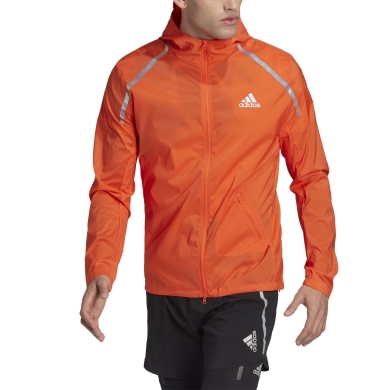 adidas Kurtka biegowa Marathon WIND.RDY (360° odblaskowy design, slim) pomarańczowa męska